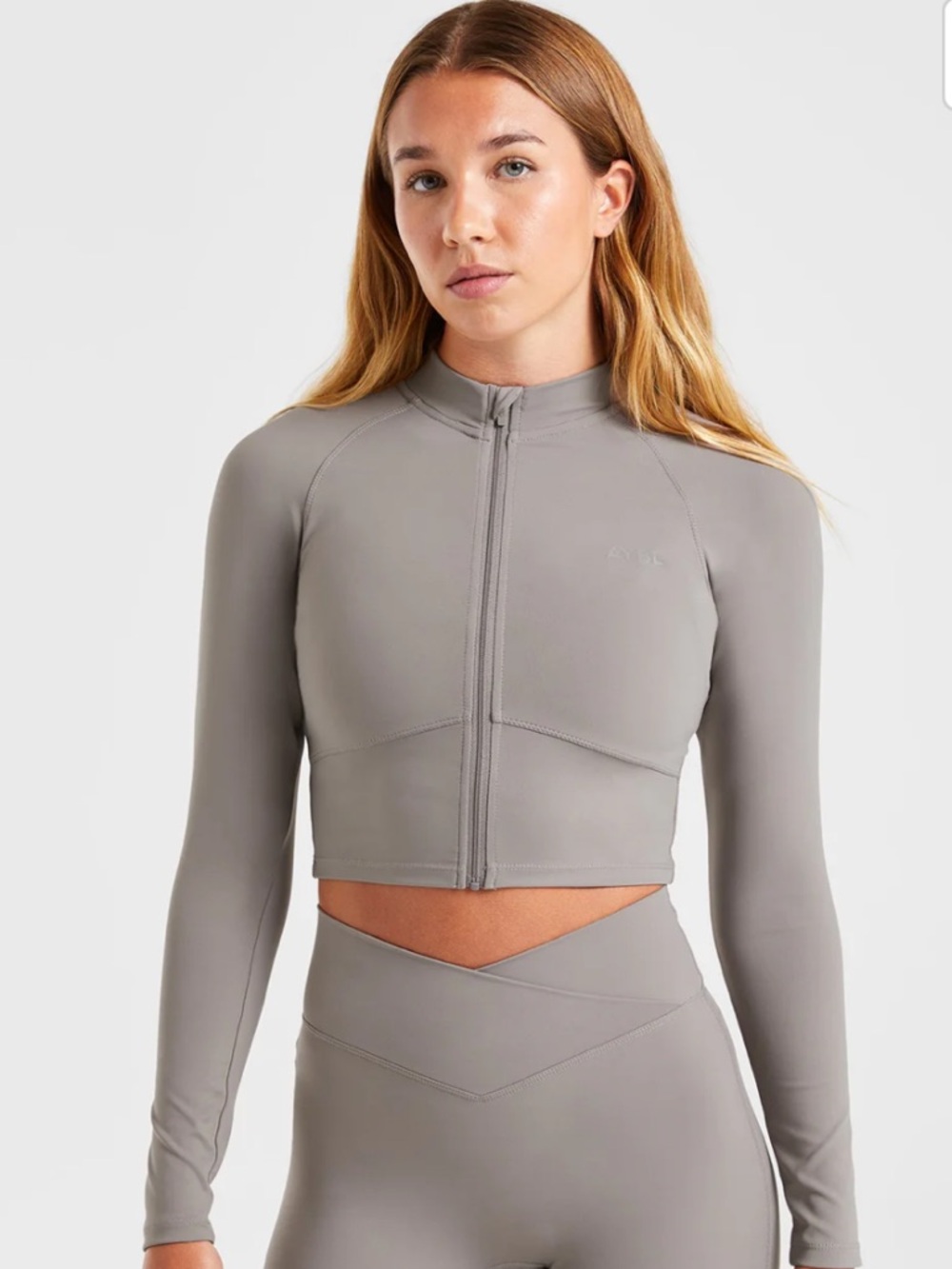 Aybl Sculpt Wrap Zip Up JacketSmoke Gray XS NWT